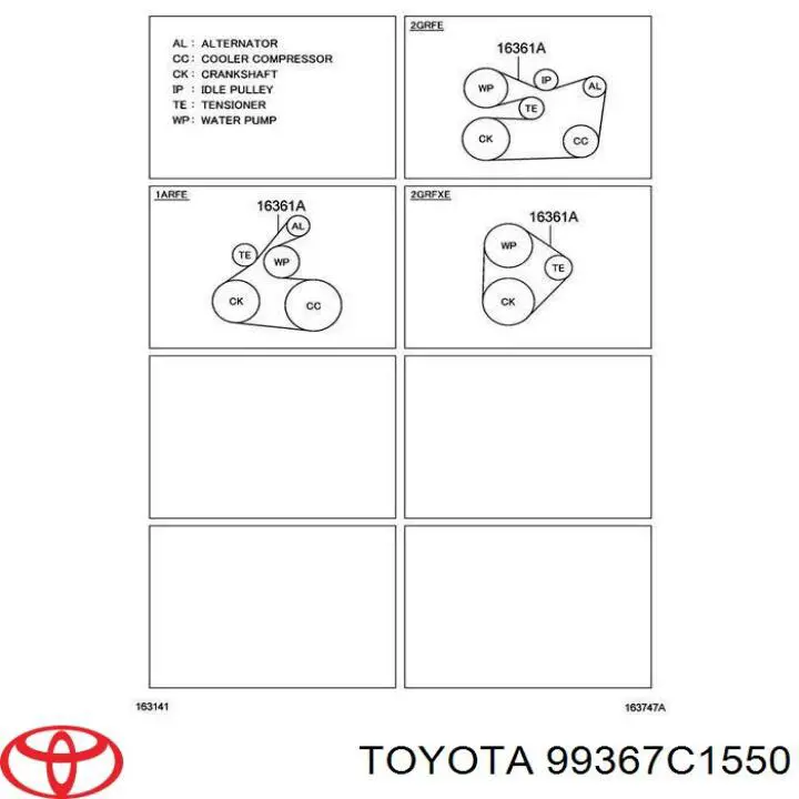 Correia dos conjuntos de transmissão Toyota 99367C1550 preço, a partir de 36,64 USD