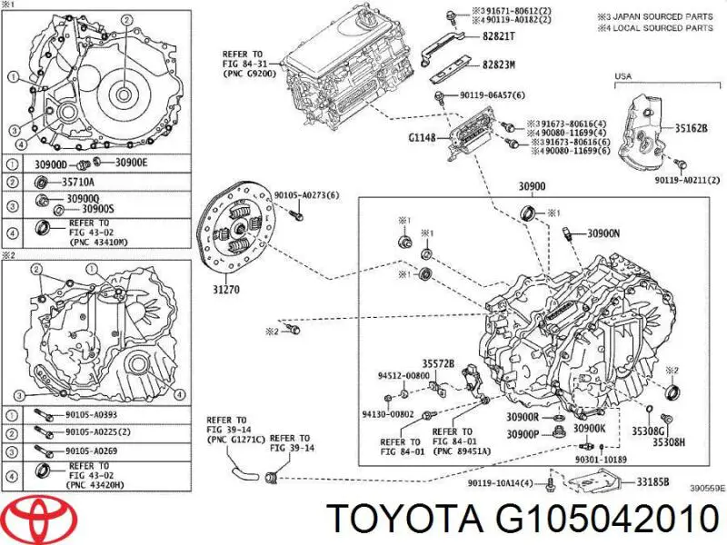 G105042010 Toyota Motor montado (elétrico)