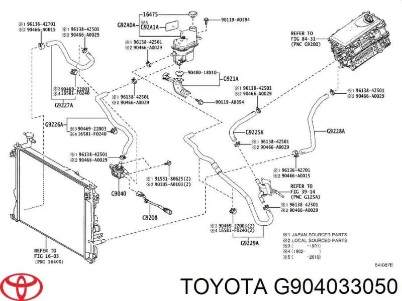 Bomba de água (bomba) de esfriamento, adicional elétrica Toyota G904033050 preço, a partir de 101,09 USD