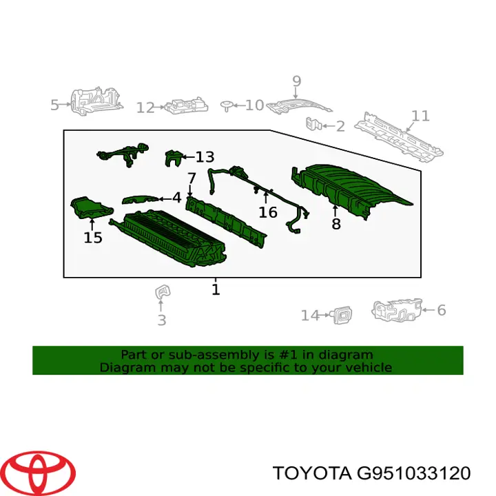 G951033120 Toyota Módulo de bateria recarregável de carro elétrico