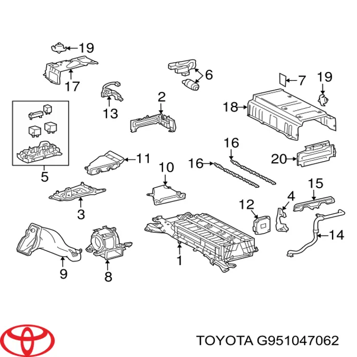 Módulo de bateria recarregável de carro elétrico Toyota G951076012 preço, a partir de 1867,06 USD