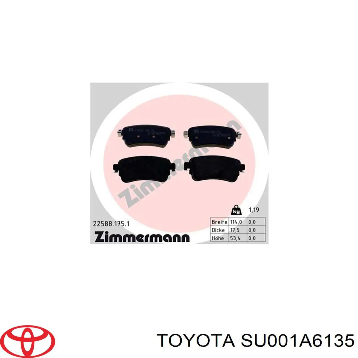 Disco do freio traseiro SU001A6135 Toyota