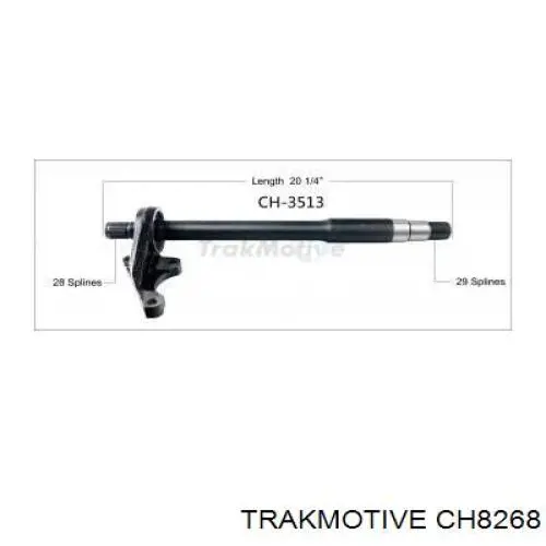 Semieixo (acionador) dianteiro esquerdo Chrysler 68079565AA