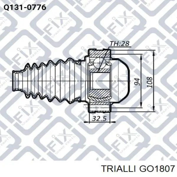GO1807 Trialli Junta homocinética interna dianteira