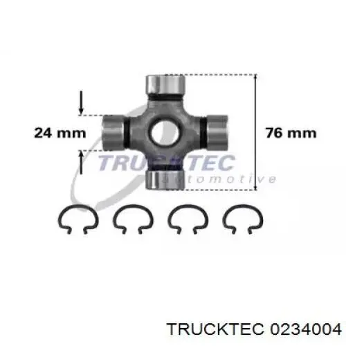Compre 0234004 Trucktec Cruzeta da junta universal traseira