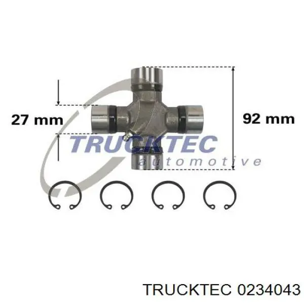 0234043 Trucktec Cruzeta da junta universal traseira