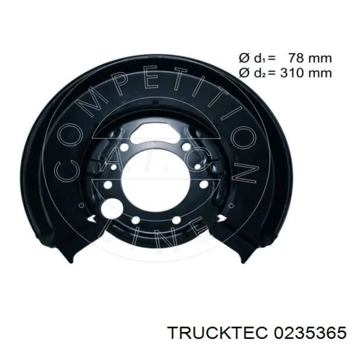 Proteção direita do freio de disco traseiro Trucktec 0235365 preço, a partir de 21,09 USD