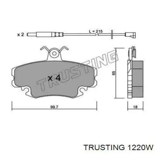 Sapatas do freio dianteiras de disco Trusting 1220W preço, a partir de 19,04 USD
