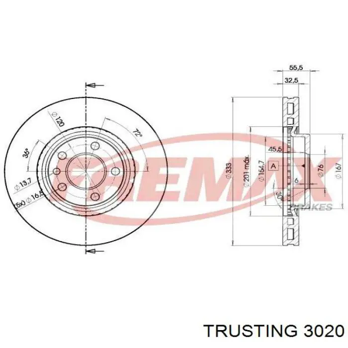 Compre 3020 Trusting Sapatas do freio dianteiras de disco