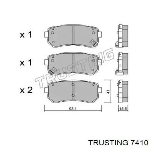 Compre 7410 Trusting Sapatas do freio traseiras de disco