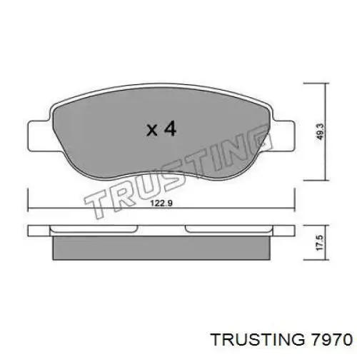 7970 Trusting Sapatas do freio dianteiras de disco