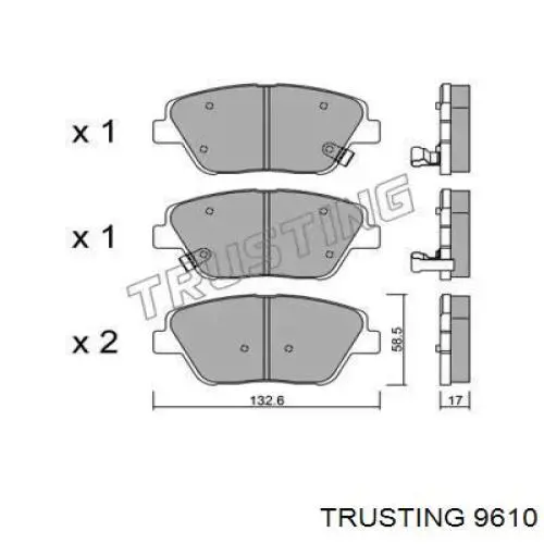 Compre 9610 Trusting Sapatas do freio dianteiras de disco