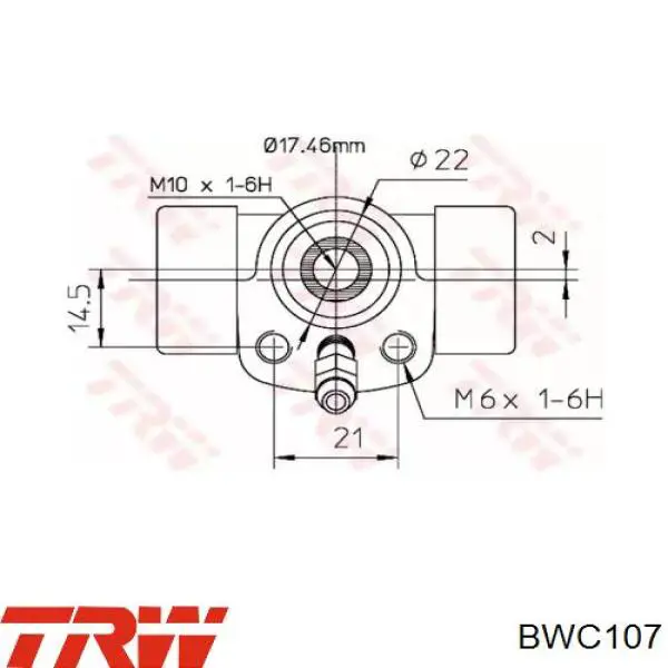 Cilindro traseiro do freio de rodas de trabalho BWC107 TRW