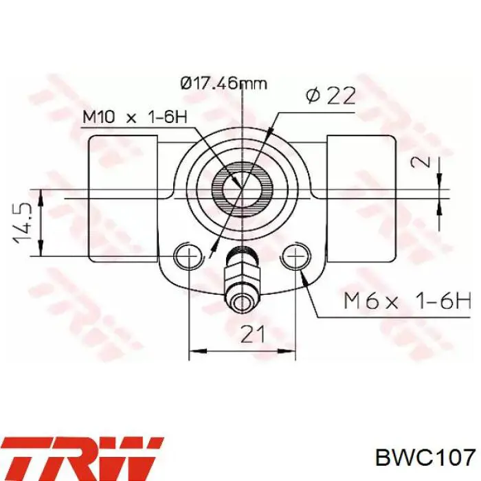 Cilindro traseiro do freio de rodas de trabalho TRW BWC107 preço, a partir de 8,15 USD