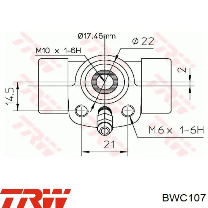 Compre BWC107 TRW Cilindro traseiro do freio de rodas de trabalho