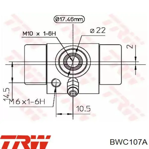 Cilindro traseiro do freio de rodas de trabalho TRW BWC107A preço, a partir de 8,88 USD