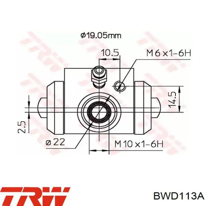 Cilindro traseiro do freio de rodas de trabalho TRW BWD113A preço, a partir de 12,04 USD