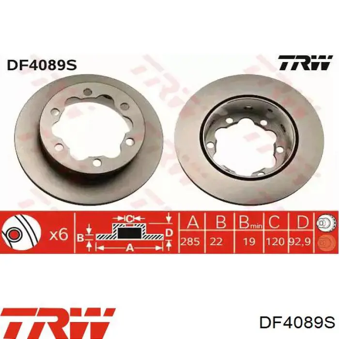 Disco do freio traseiro TRW DF4089S preço, a partir de 50,24 USD