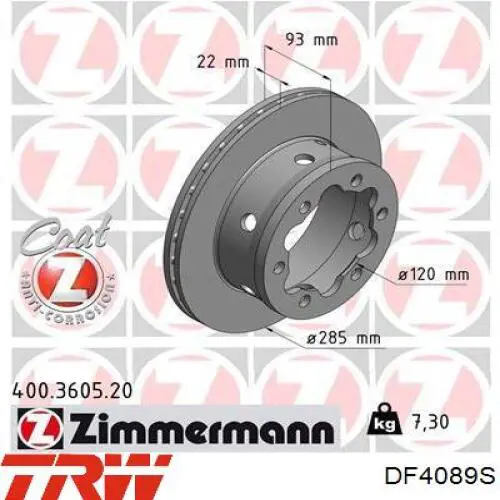 Compre DF4089S TRW Disco do freio traseiro
