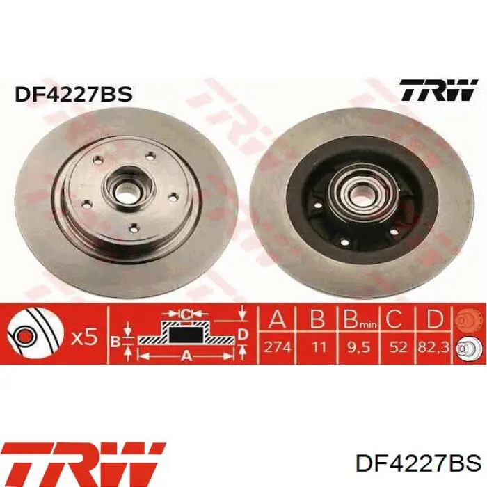Disco do freio traseiro TRW DF4227BS preço, a partir de 69,52 USD