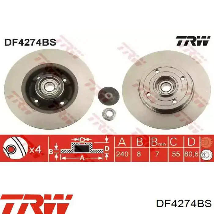 Disco do freio traseiro TRW DF4274BS preço, a partir de 93,30 USD