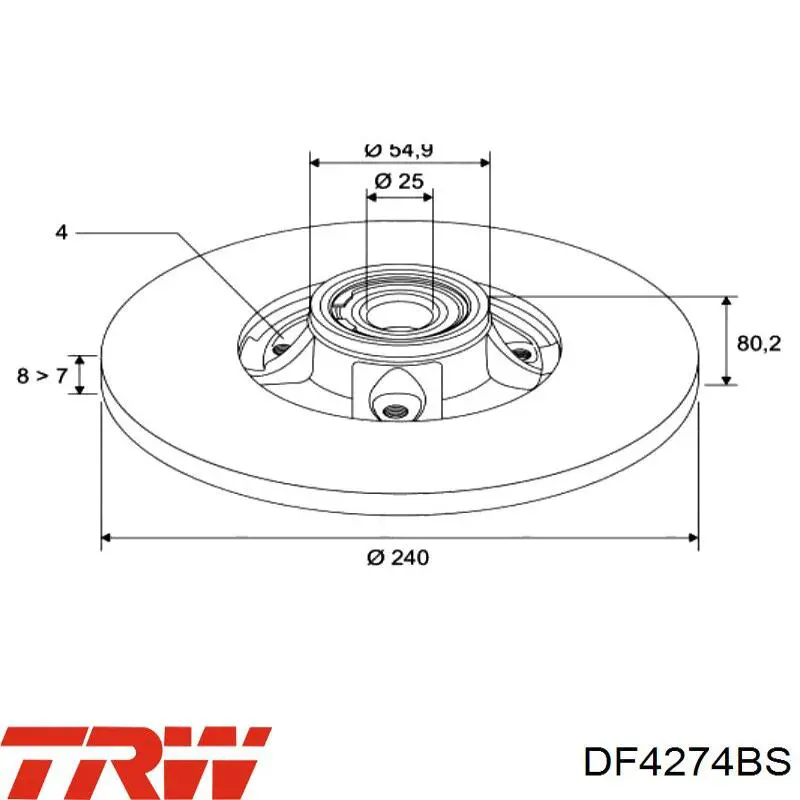 Compre DF4274BS TRW Disco do freio traseiro