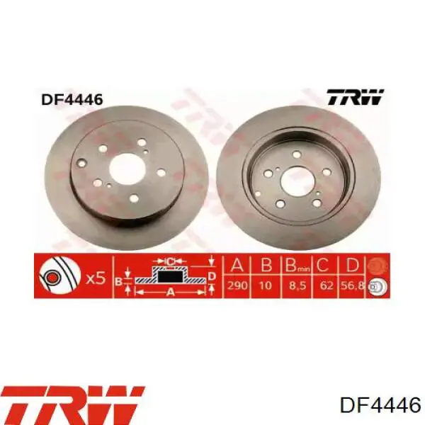 Disco do freio traseiro TRW DF4446 preço, a partir de 47,21 USD