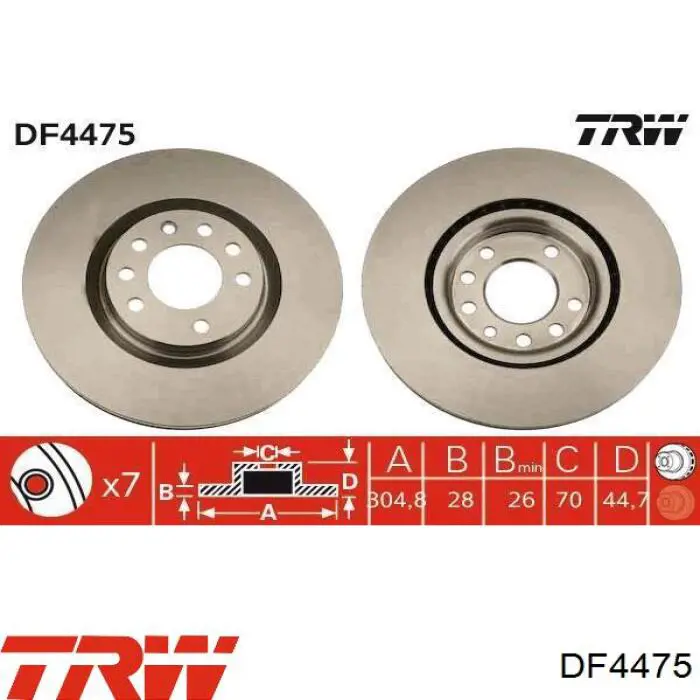 Compre DF4475 TRW Disco do freio dianteiro