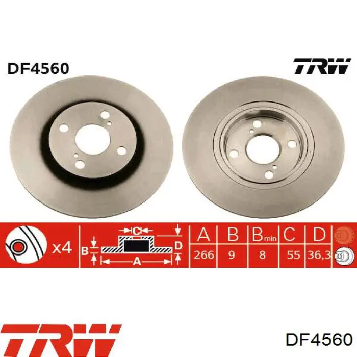 Disco do freio traseiro TRW DF4560 preço, a partir de 34,53 USD