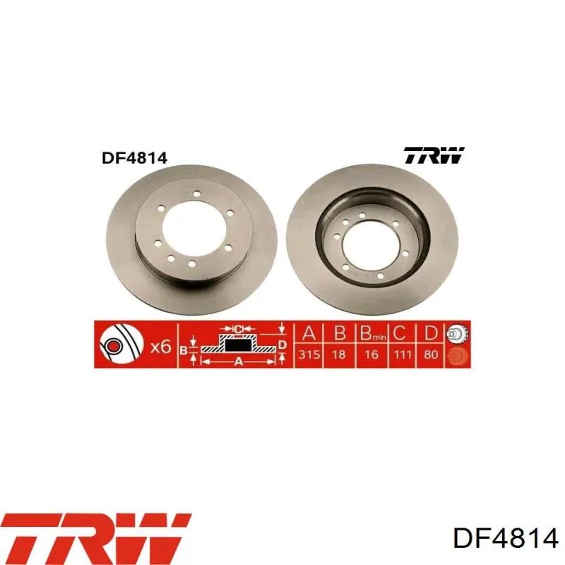 Disco do freio traseiro TRW DF4814 preço, a partir de 64,39 USD