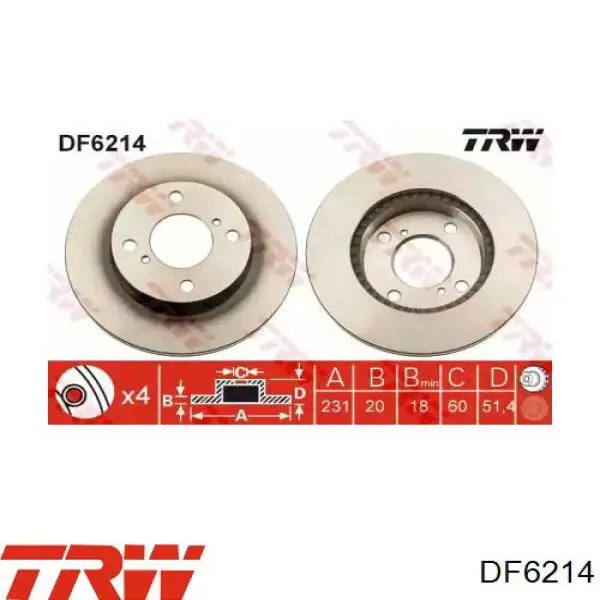 Disco do freio dianteiro TRW DF6214 preço, a partir de 29,75 USD