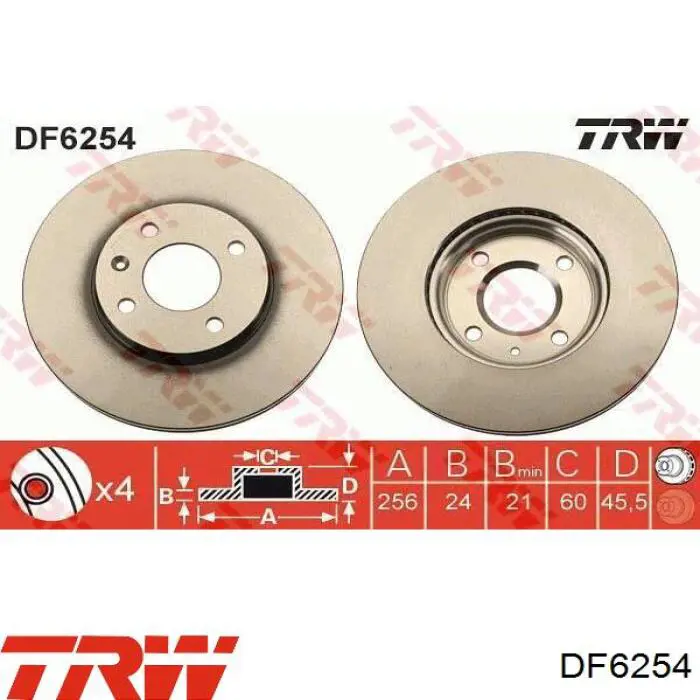 Disco do freio dianteiro TRW DF6254 preço, a partir de 58,57 USD