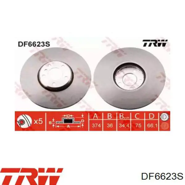 34106898732 BMW Disco do freio dianteiro