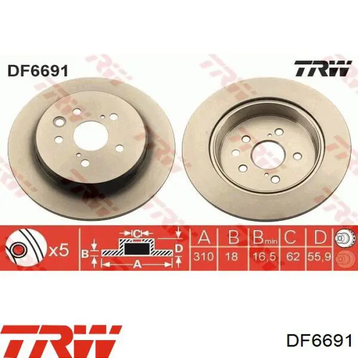 Disco do freio traseiro TRW DF6691 preço, a partir de 66,96 USD