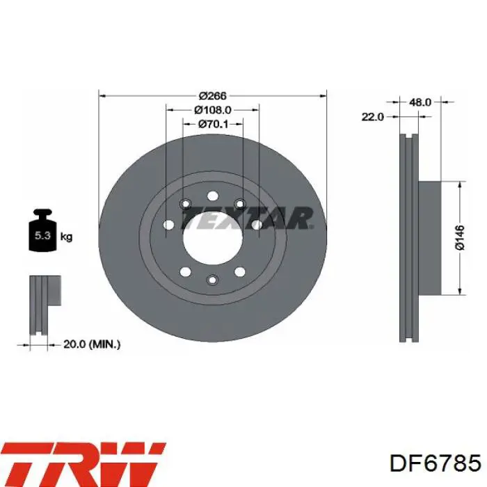 Disco do freio dianteiro TRW DF6785 preço, a partir de 42,53 USD