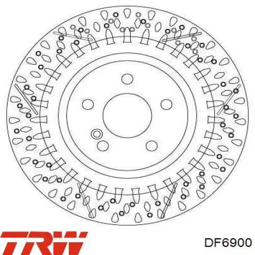 DF6900 TRW Disco do freio traseiro