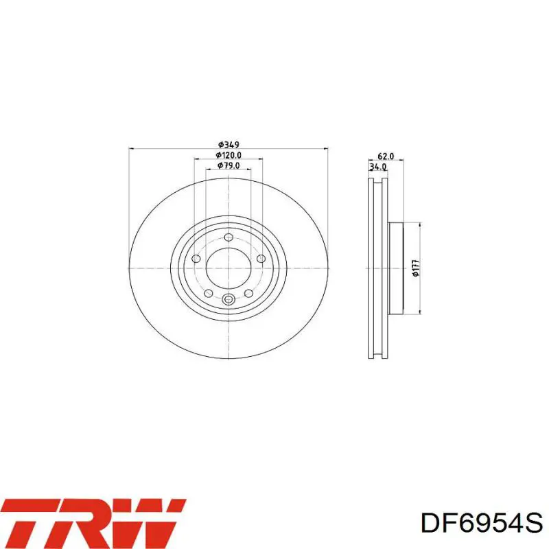 Disco do freio dianteiro TRW DF6954S preço, a partir de 130,36 USD