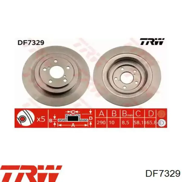 Disco do freio traseiro TRW DF7329 preço, a partir de 43,52 USD