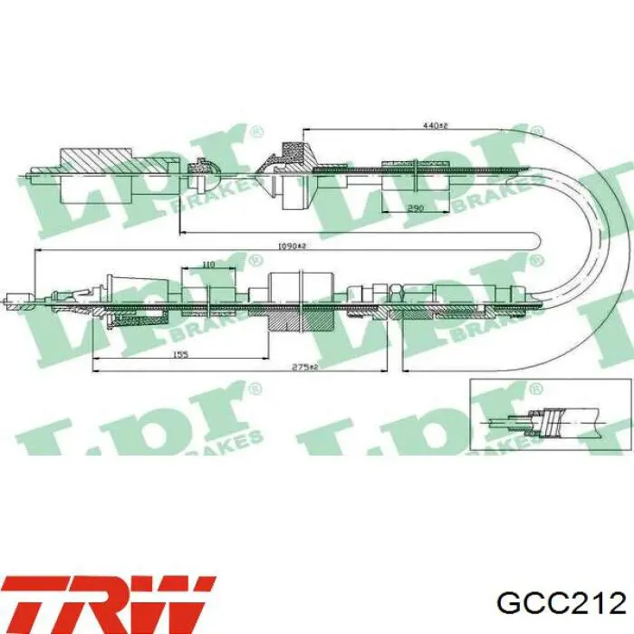Compre GCC212 TRW Cabo de embraiagem