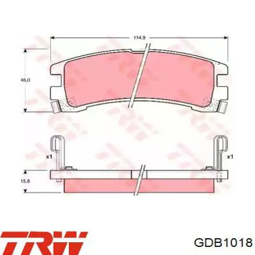 Sapatas do freio traseiras de disco TRW GDB1018 preço, a partir de 26,42 USD
