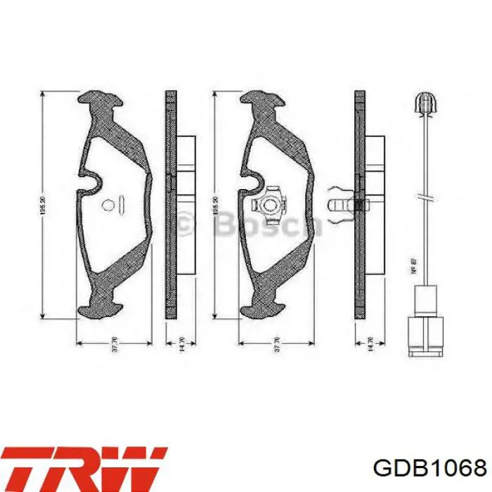 Compre GDB1068 TRW Sapatas do freio traseiras de disco