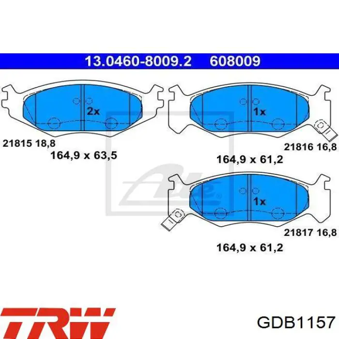 Compre GDB1157 TRW Sapatas do freio dianteiras de disco
