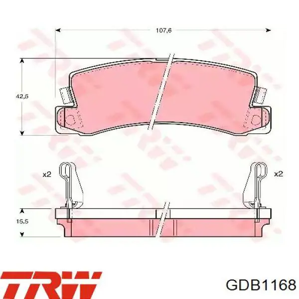 Sapatas do freio traseiras de disco TRW GDB1168 preço, a partir de 21,83 USD