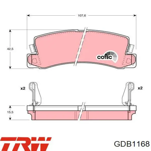 Compre GDB1168 TRW Sapatas do freio traseiras de disco
