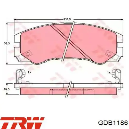 Sapatas do freio dianteiras de disco TRW GDB1186 preço, a partir de 36,64 USD