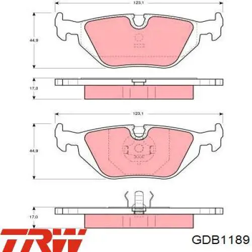 Sapatas do freio traseiras de disco TRW GDB1189 preço, a partir de 22,27 USD