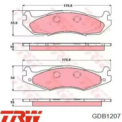 Sapatas do freio dianteiras de disco TRW GDB1207 preço, a partir de 31,63 USD
