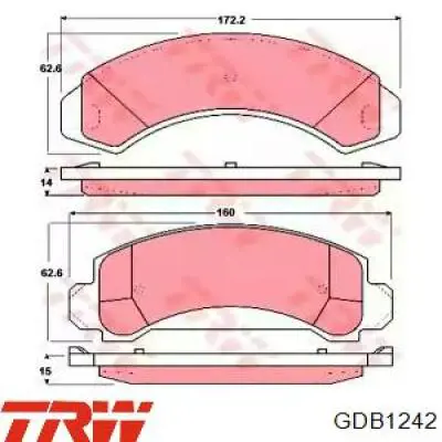 Sapatas do freio dianteiras de disco TRW GDB1242 preço, a partir de 62,48 USD