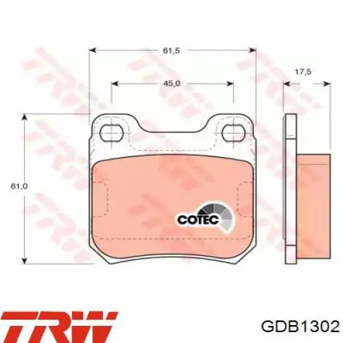 Sapatas do freio traseiras de disco TRW GDB1302 preço, a partir de 22,96 USD