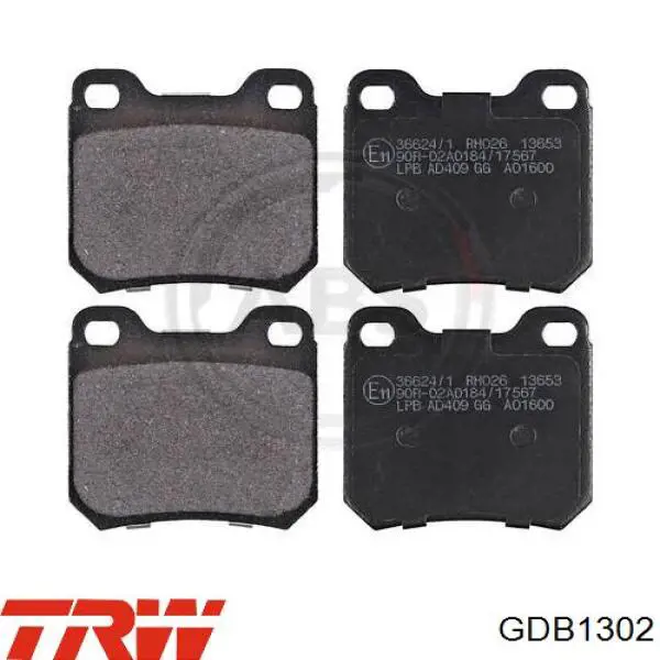 Compre GDB1302 TRW Sapatas do freio traseiras de disco